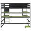 Wood Loft Bed with Desk,Side storage rack,Multi-storage Shelves and RGB Light-2091062615-2091062600