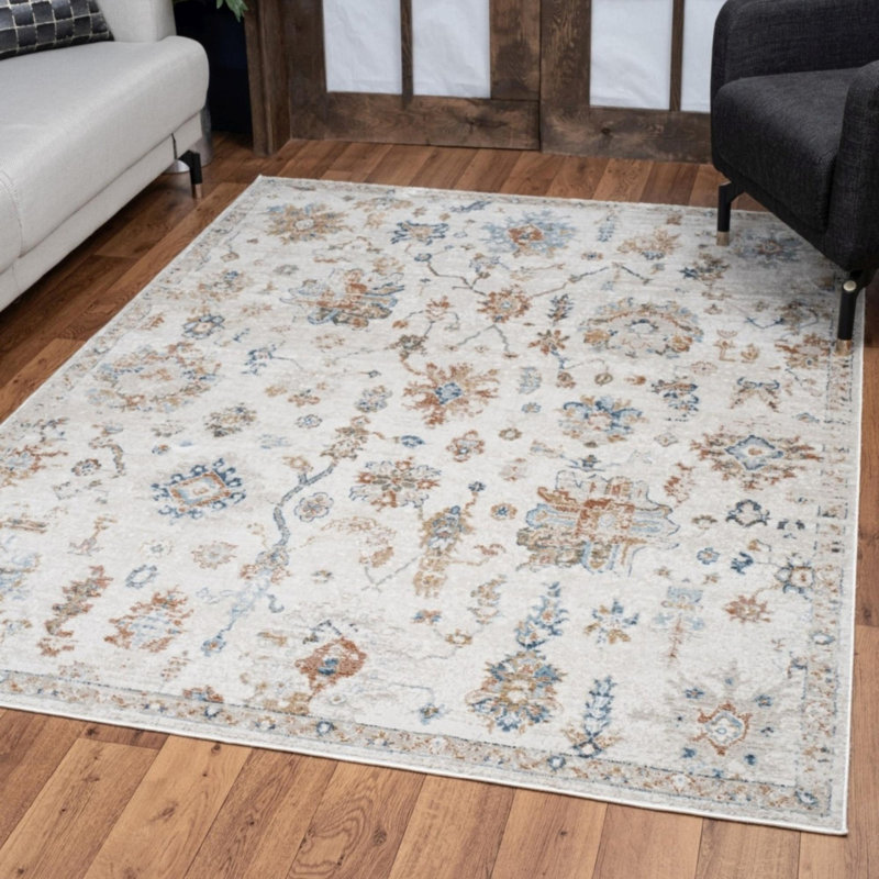 Tapis ivoire Noble, Rectangle 5 pi 3 po x 7 pi 3 po