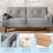 65" Boucle Loveseat Sofa, Comfy Teddy Fleece 2-Seater Deep Seat Couch for Bedroom or Office, Grey-649687745