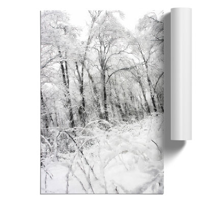 Winter Forest Painting - Frameless Print
