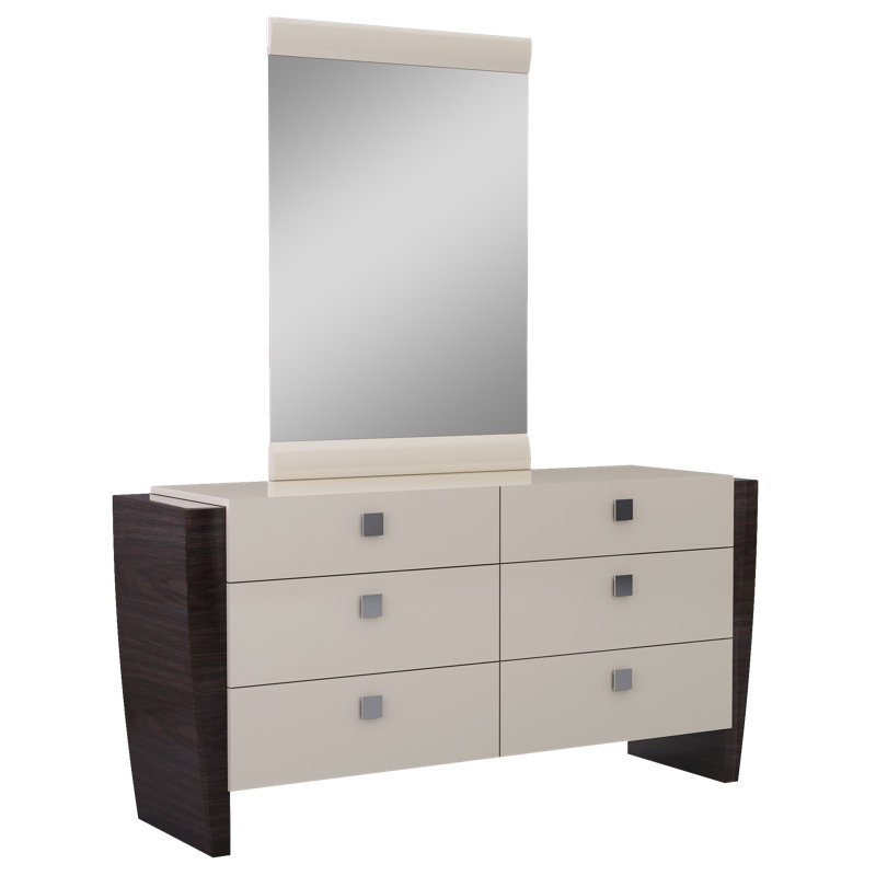 67'' W 6 - Drawer Dresser, 45" H x 32" W x 1.2" D, White