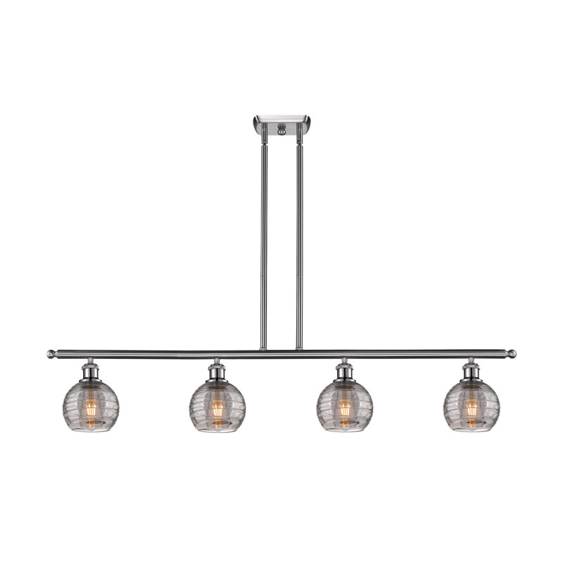 Luminaire suspendu pour îlot de cuisine 4 lumières Ellington, Nickel satiné brossé