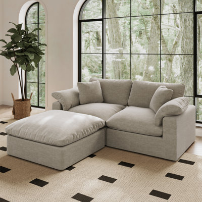 Oversized Cloud Modular Sectional Sofa, Comfy Down Filled Sectional Sofa, Upholstered Deep Seat Couches For Living Room, Detachable & Washable For All by Latitude Run