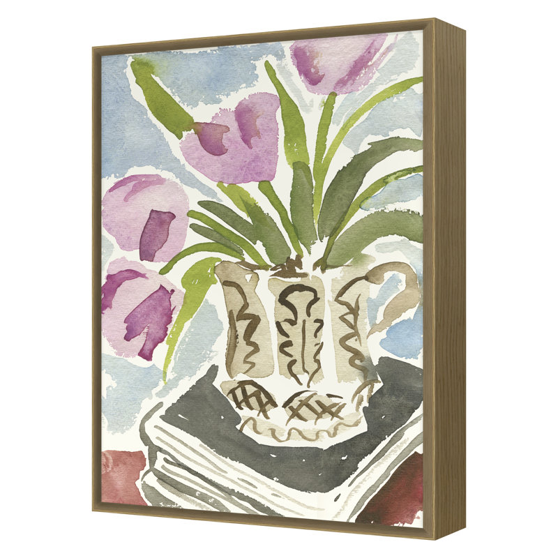 Brown Vase Print by Dana Gibson, Oak Framed, 28" H x 19" W