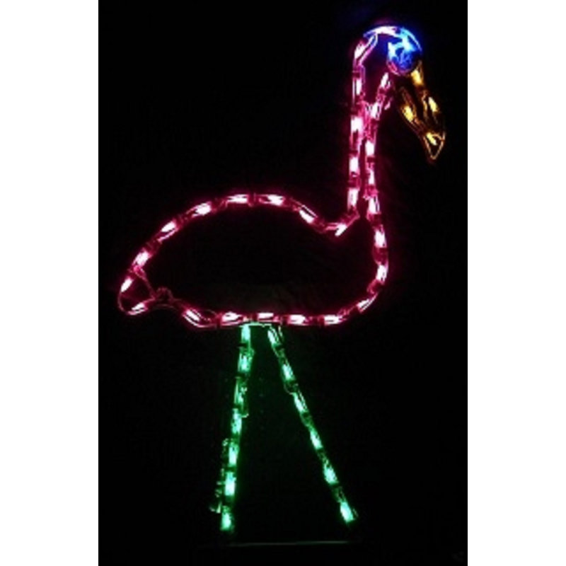 Petit présentoir lumineux de vacances nautiques Flamingo