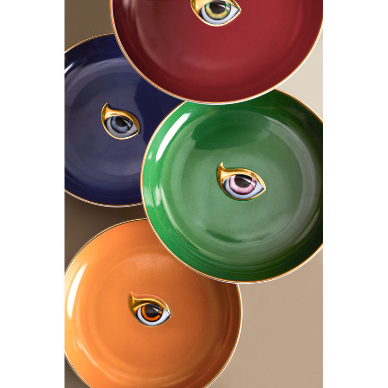 Lito Handmade Porcelain China Decorative Plate, Amber