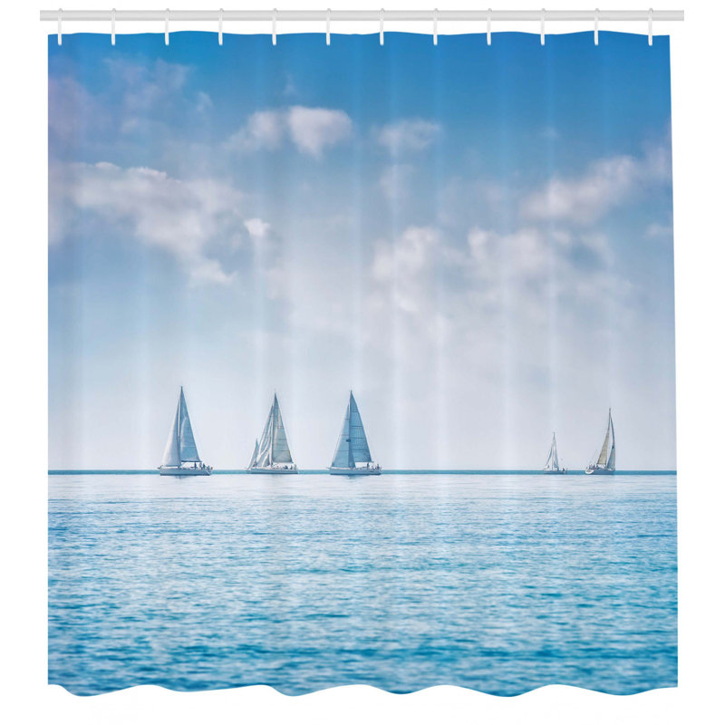 Ensemble de rideau de douche + crochets Ocean, H 70 po x l 69 po
