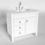 Ensemble de meuble-lavabo autoportant 36 po Alexxis blanc mat avec plateau en marbre de Carrare-271474572