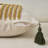 Tufted Throw Pillow Cover with Handwoven Stripes, Linen Cotton Decorative Cushion Case, 18x18 inch Set of 1-111987364