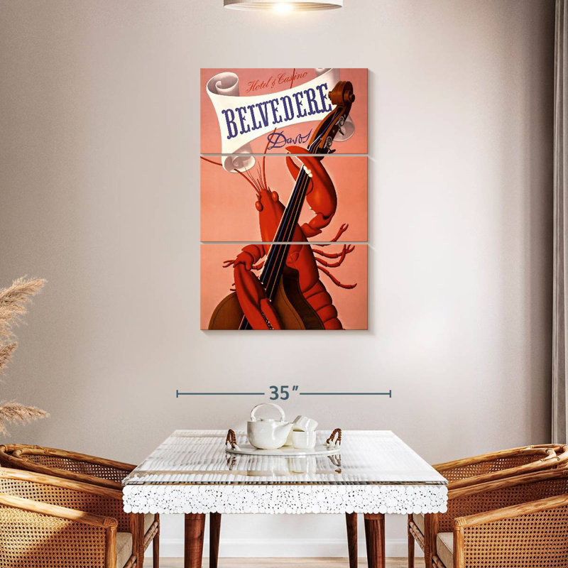 Ketti Lobster Playing Cello, 45" H x 28" W