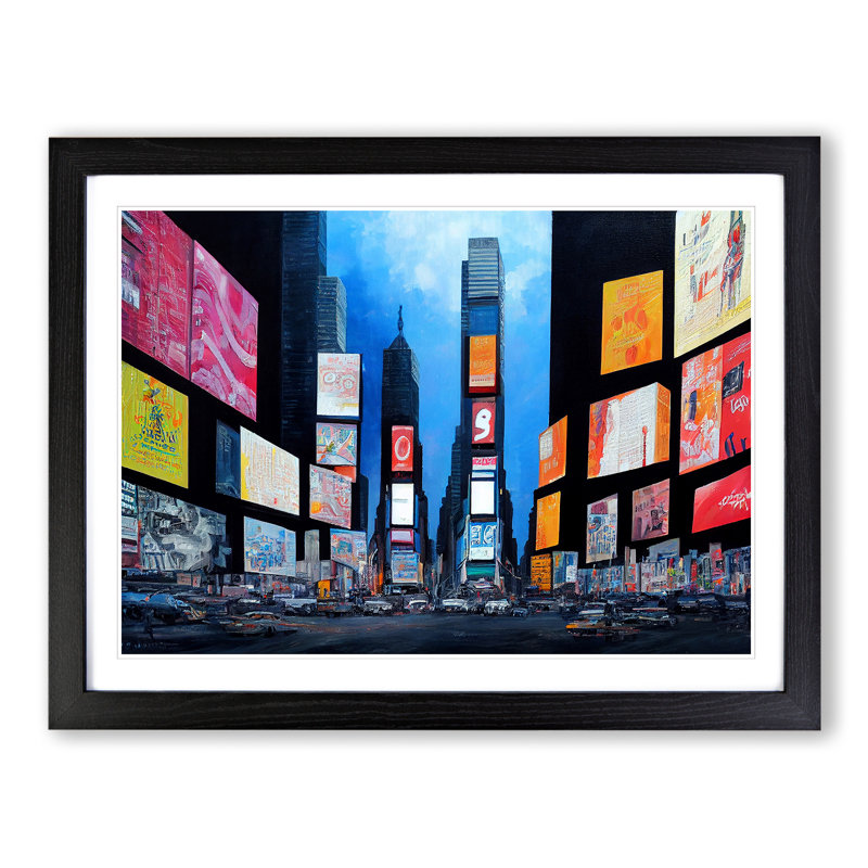 Times Square Vol.4 - Single Picture Frame Print, 46cm H x 64cm W x 2cm D, Black Framed