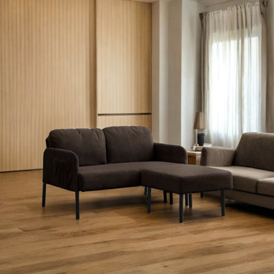 Tissu brun pour petits espaces, avec et confortable 2 places salon, chambre à coucher, bureau, appartement, moderne
