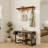 Hall Tree 39.4'' Wide with Bench，Shoe Storage and 4 Coat Racks-1967445806