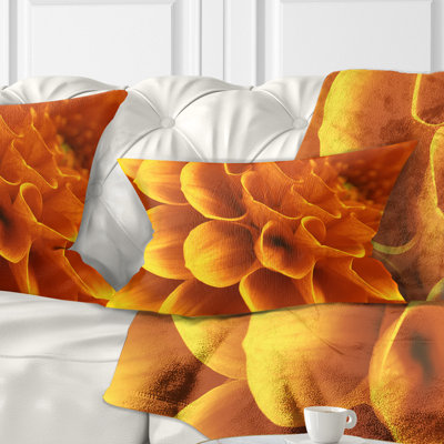 Motif floral jaune abstrait - Coussin décoratif à imprimé floral