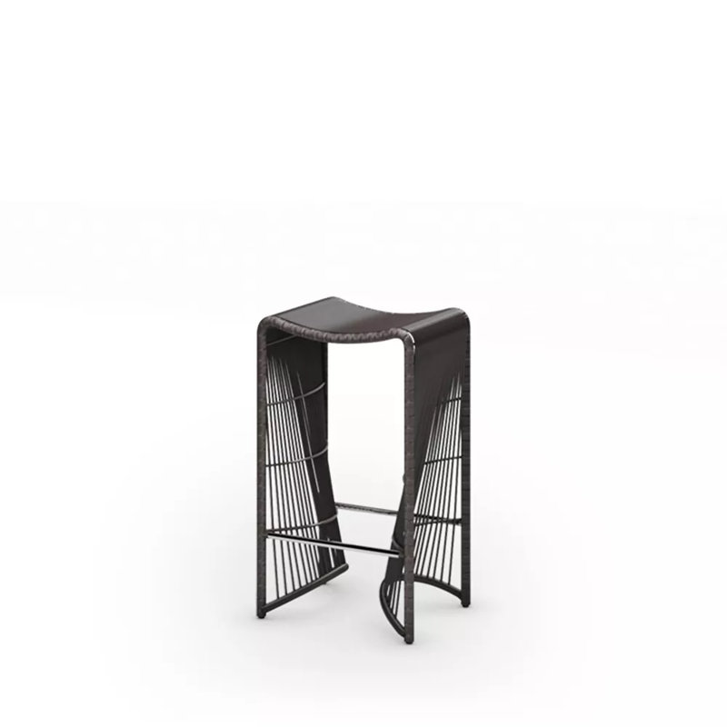 Pigalle Outdoor Bar Stool, Brown