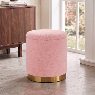 Gergina 15" W Teddy Cylinder Storage Ottoman