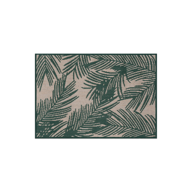 Tapis intérieur / extérieur à motif floral vert / beige Steph, Rectangle 2 pi x 3 pi