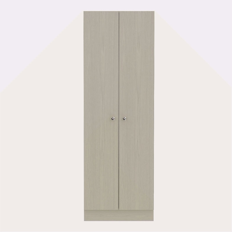 Armoire de rangement rectangulaire à 2 portes, Ivoire ivoire