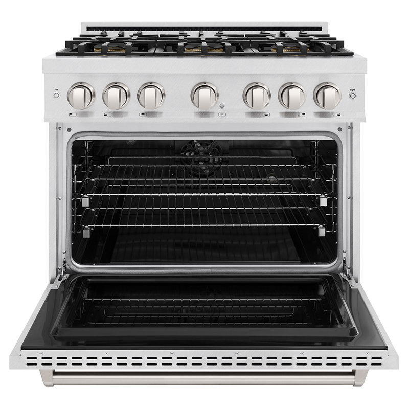 ZLINE 36 in. Classic Dual Fuel Range with 6 Burner DuoPro Cooktop and Electric Convection Oven, Satin Stainless Steel