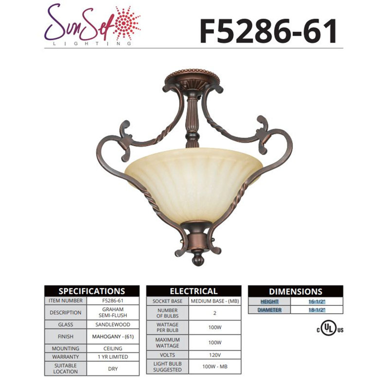 Ava-Kate Glass Semi Flush Mount
