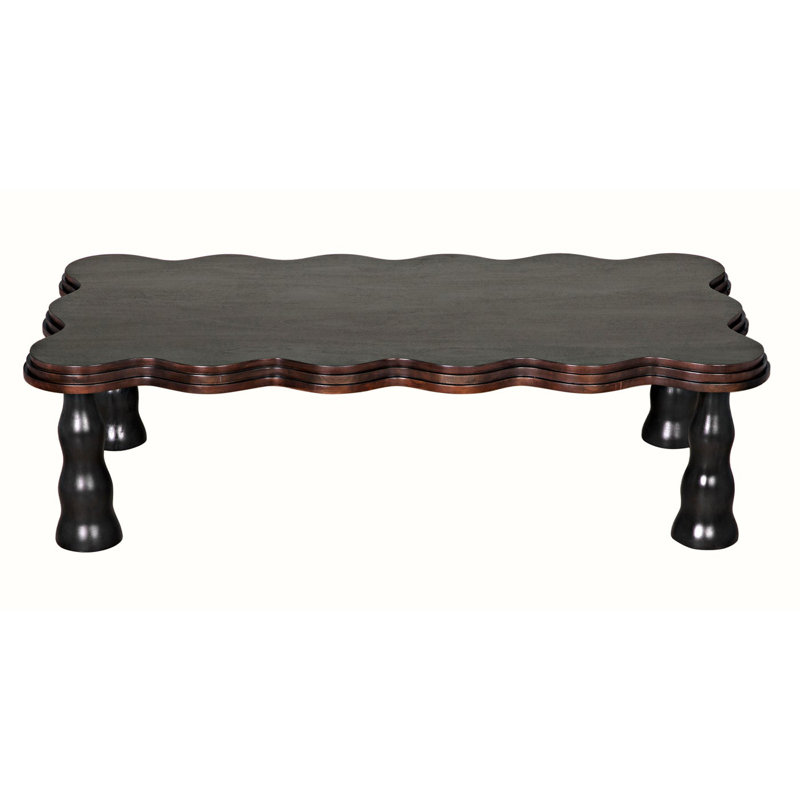 Lilly Dark Wood Scalloped Edge Coffee Table