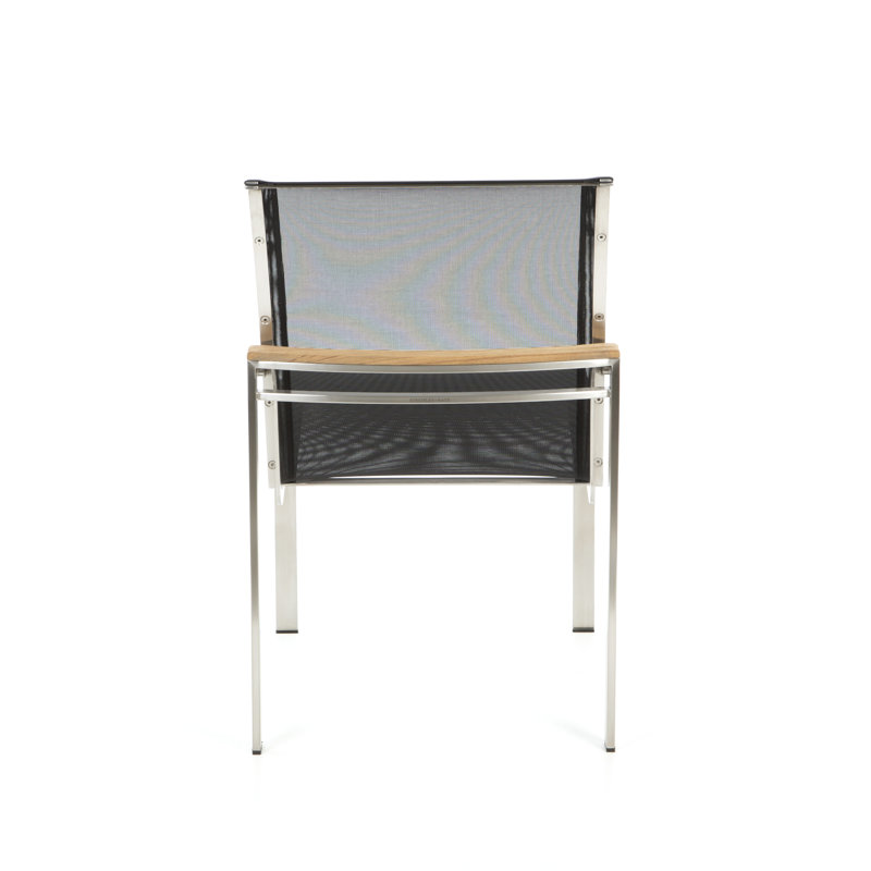 Tivoli Stacking Teak Patio Dining Chair, Black, No