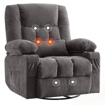 Massage Swivel Rocker Recliner Chair with Vibration, Heat, and Ergonomic Design for Ultimate Comfort and Relaxation