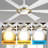 60“ 6-Blade Modern Indoor Ceiling Fan With LED Lights and Remote Control-2108759256-2108759259