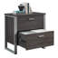 Classeur latéral contemporain brun foncé avec toutes les finitions, serrure, installation rapide pour armoire à espaces limités, glissières pleine extension, structure argentée, système, maison compacte