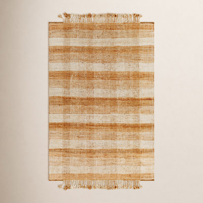Hand-Woven Plaid Jute Rug
