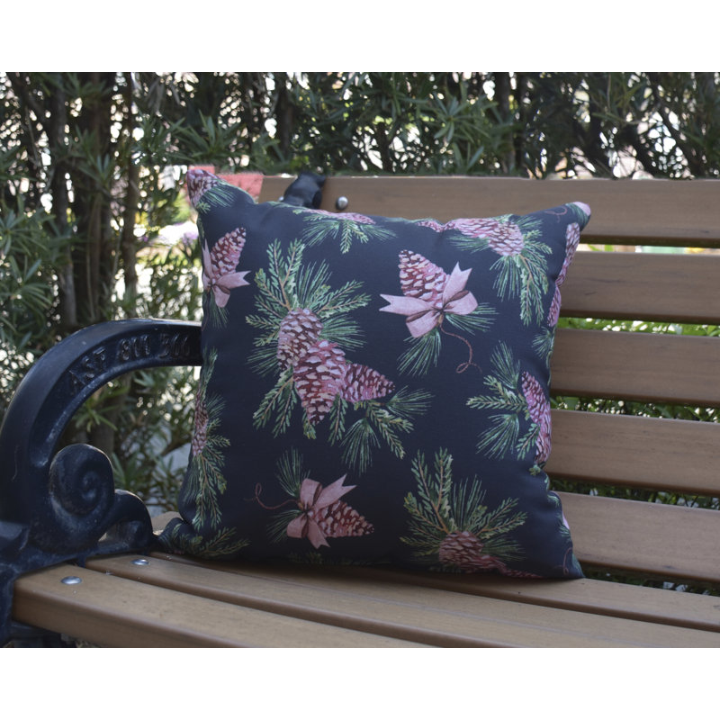 Housse de coussin d'extérieur carré Winterville Orville, Noir, 18 po x 18 po
