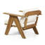Chaises club d'extérieur en bois d'acacia avec coussins (ensemble de 2)