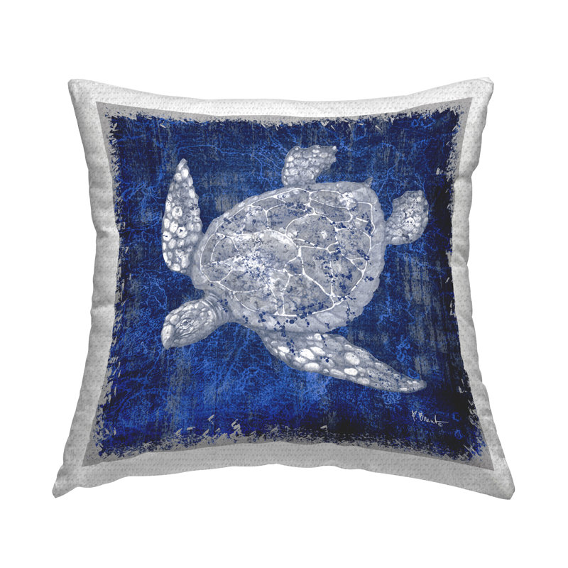 Coussin Rustic Indigo Turtle