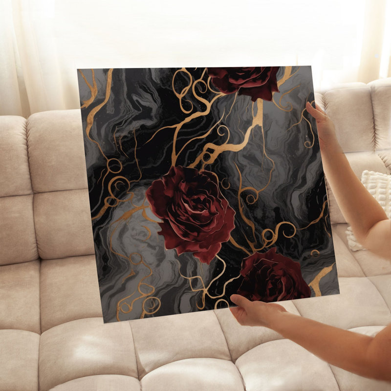 «Floral Luxe Rose Symphony VII», reproduction d'art moderne sans cadre