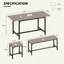 Ensemble de salle à manger extensible 5PCS, grande table de cuisine extensible de 63 pouces avec 2 bancs et 2 tabourets-131291911-131291905