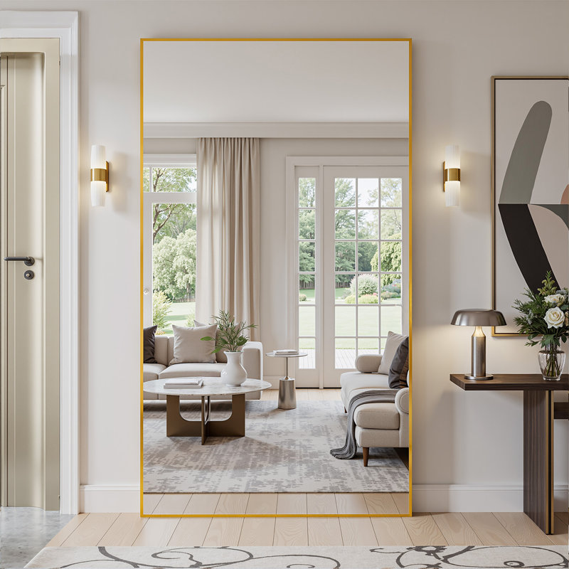 Miroir rectangulaire pleine grandeur, Or, 86 po x 46 po