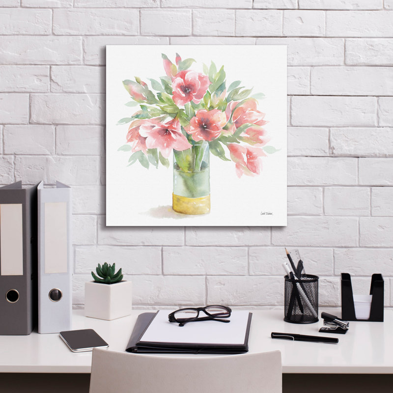 «Epic Graffiti» «Pink Amaryllis» par Leslie Trimbach, art mural sur toile, H 18 po x l 18 po x P 0,75 po