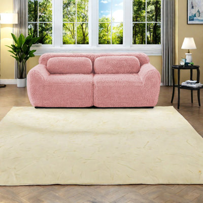 Canapé modulaire ergonomique moelleux, base antidérapante, rose, salon