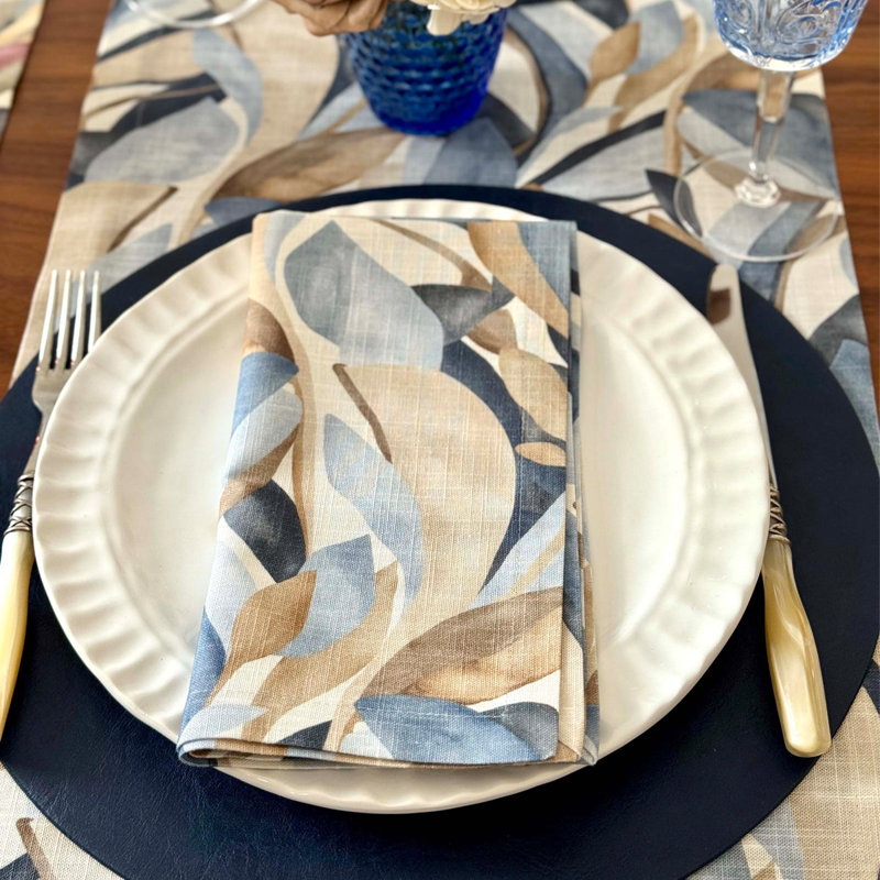 Flora 21" Napkin, Blue