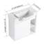 Ensemble de meuble-lavabo 24 po, meuble-lavabo mural simple avec comptoir de lavabo en céramique, meuble-lavabo flottant avec 1 porte et tablette-827477529-827477532