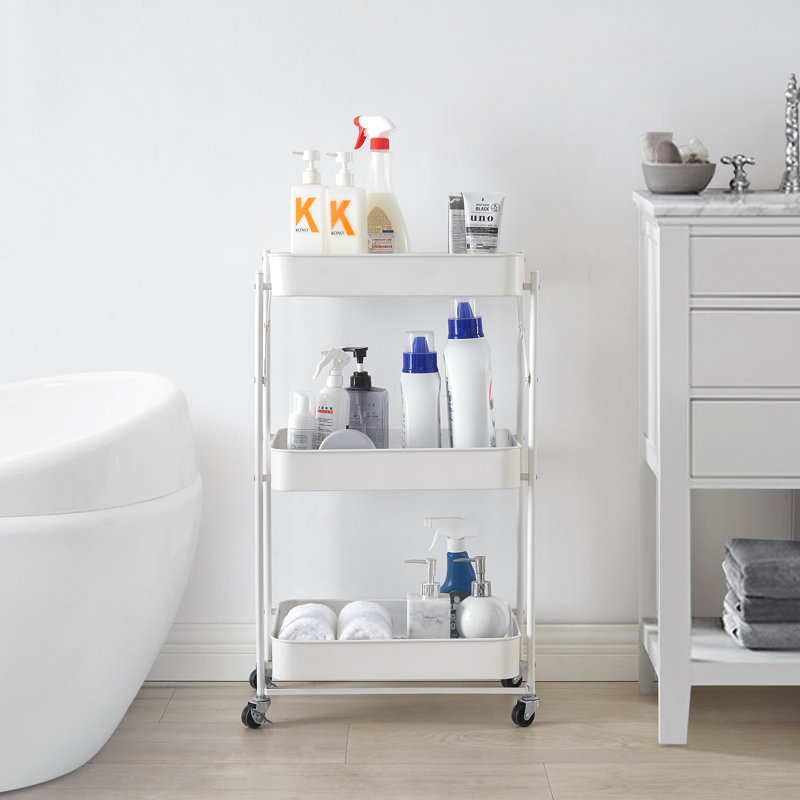 Chariot de rangement pliable à 3 niveaux Urban Shop, Blanc