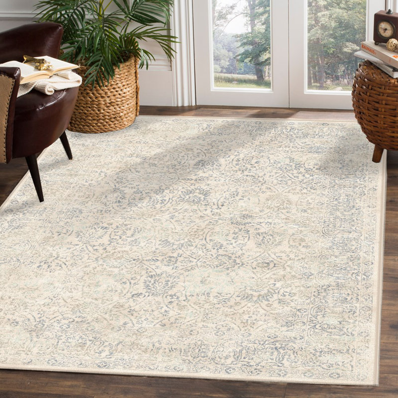 Eskridge Floral Viscose 99cm X 140cm Area Rug