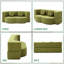 Canapé-lit pliable en velours sans os 75,5 po Lychee, sans assemblage requis avec deux coussins, vert-1211699804