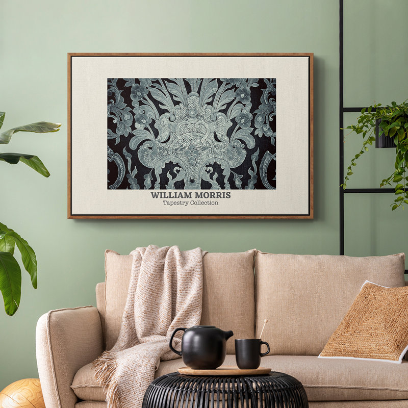 Abstrait rétro - XLII, Toile encadrée noyer flottant, H 17 po x l 25 po x P 2 po