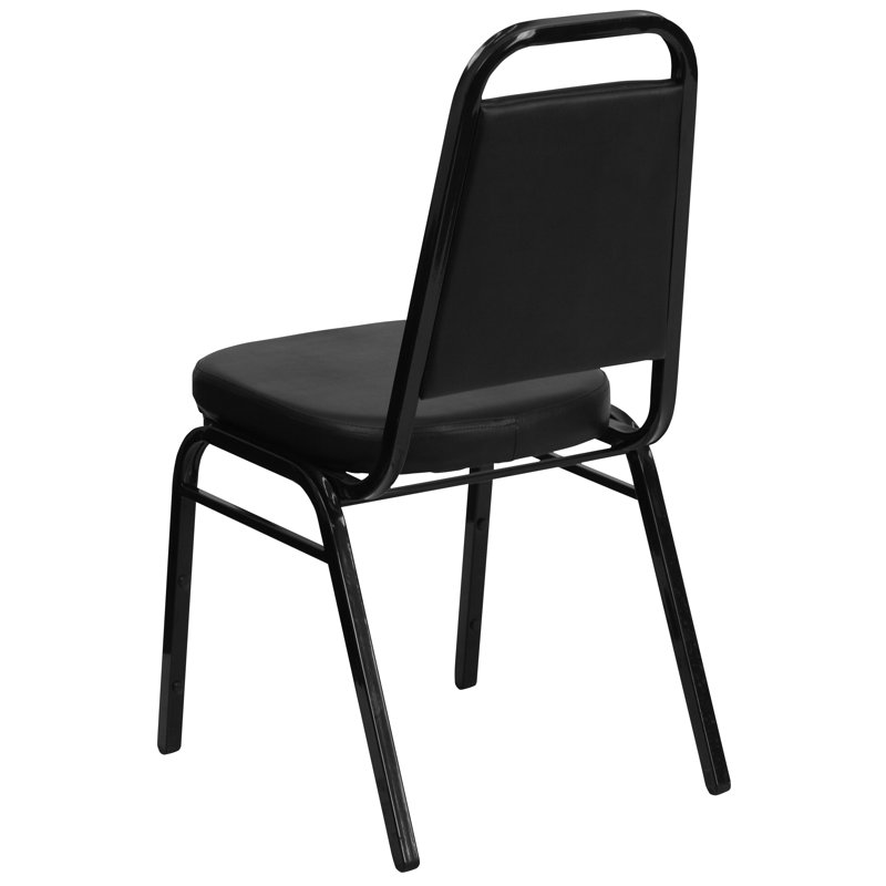 Hercules Series 20.25" Armless Stacking Banquet Chair in Black Vinyl