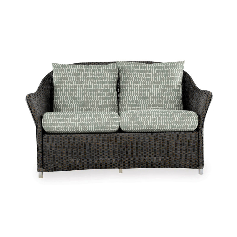 Weekend Retreat Outdoor 2 - Seat Loveseat, Canvas Black Sunbrella® Canvas, Mink