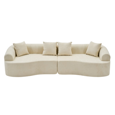 Nestwell  106" Modern Curved All-Foam Modular Sectional Sofa