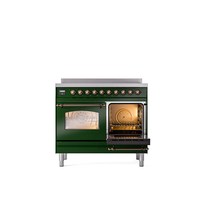 ILVE Nostalgie II 40 in Induction Range, Emerald Green/Bronze