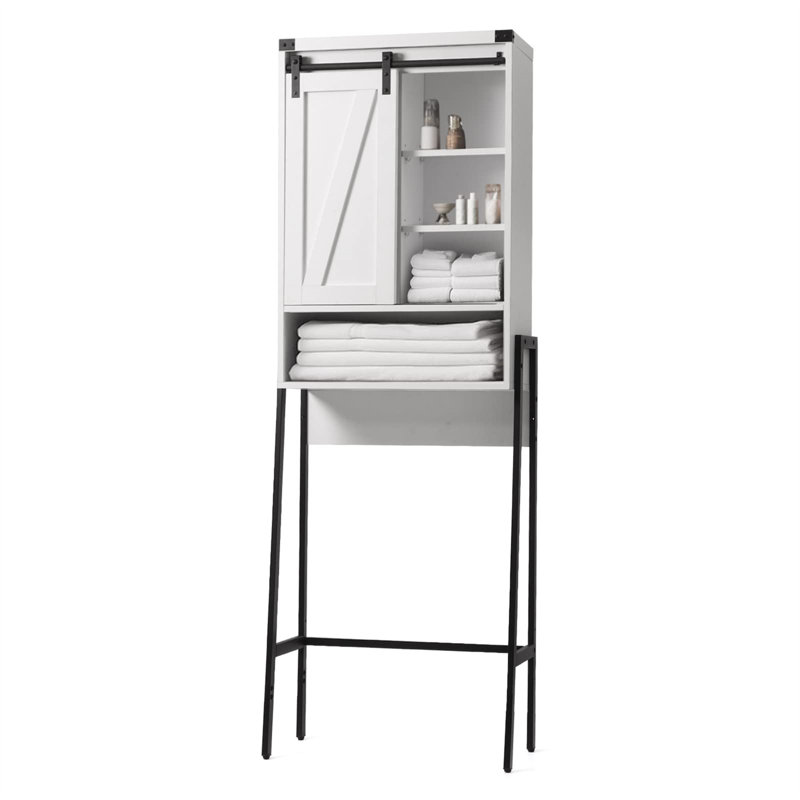 Armoire de rangement au-dessus de la toilette, hauteur réglable, espace maximisé, Blanc, H 69,88 po x l 22,99 po x P 9,88 po