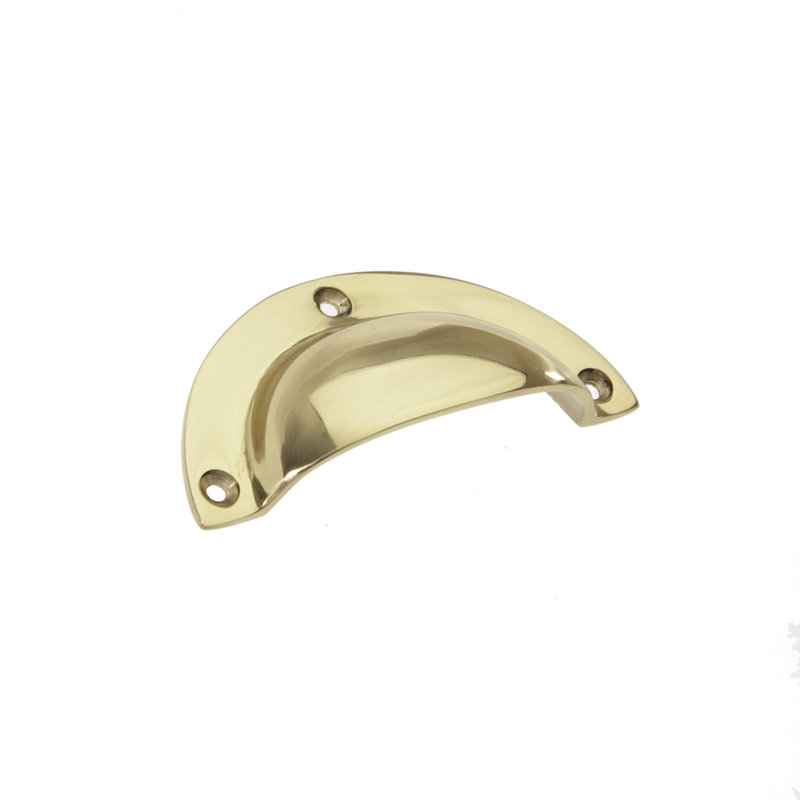 Elis Pull Cup/Bin Handle, Polished Brass